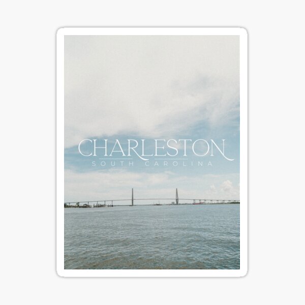 Charleston, South Carolina, Digital Art Poster, Outerbanks Sticker