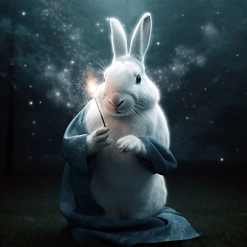 Artwork thumbnail, Wizard Rabbit, Magical Bunny by WhimsyWear-Fun