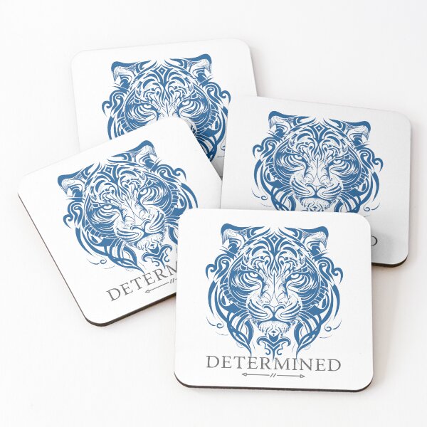 Item preview, Determined Tribal Tiger Face in Blue - Make a Bold Statement designed and sold by ShadowAndSlate.