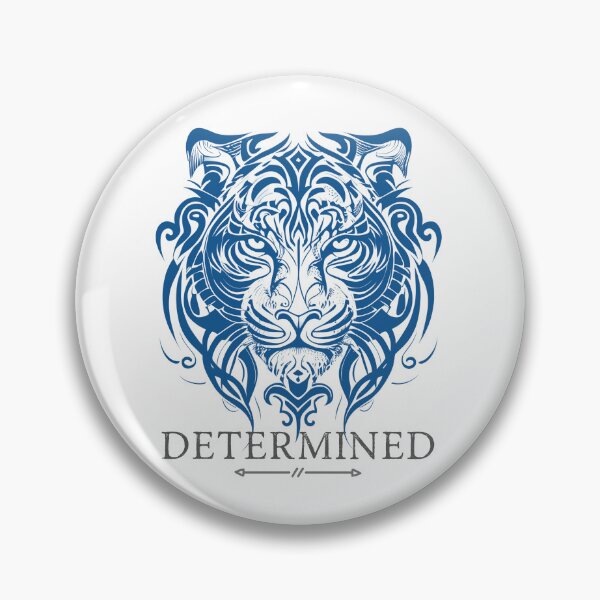 Item preview, Determined Tribal Tiger Face in Blue - Make a Bold Statement designed and sold by ShadowAndSlate.