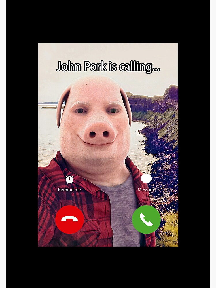 John Pork Is Calling Funny Answer Call Phone Spiral Notebook for