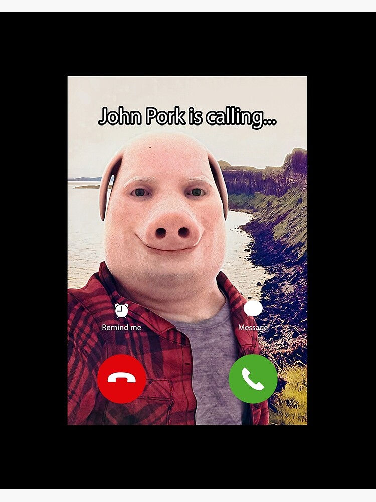 John Pork Is Calling Shirt John Pork Meme Wo Cotton Drawstring Bag