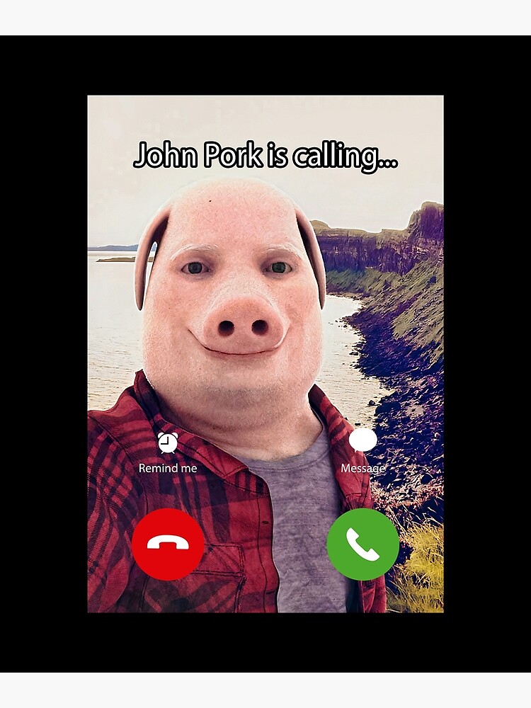 John Pork Is Calling Funny Answer Call Phone Png, John Pork Tapestry Png, John  pork meme wall hanging tapestry in 2023