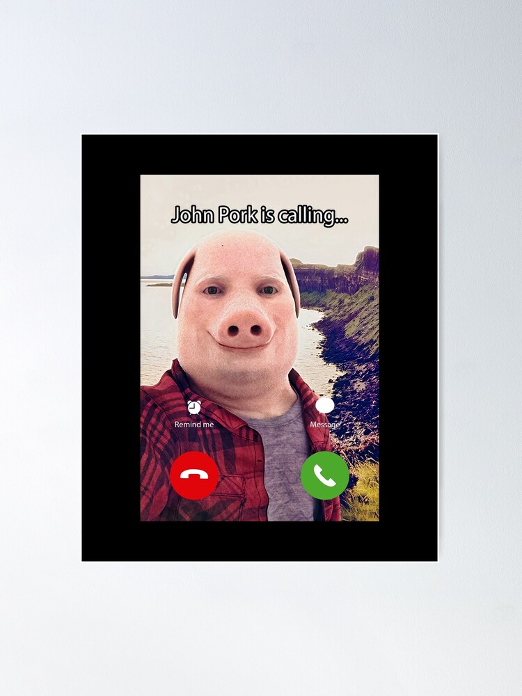 John Pork Is Calling Fuuny Answer Call Phone T-Shirt :  Clothing, Shoes & Jewelry