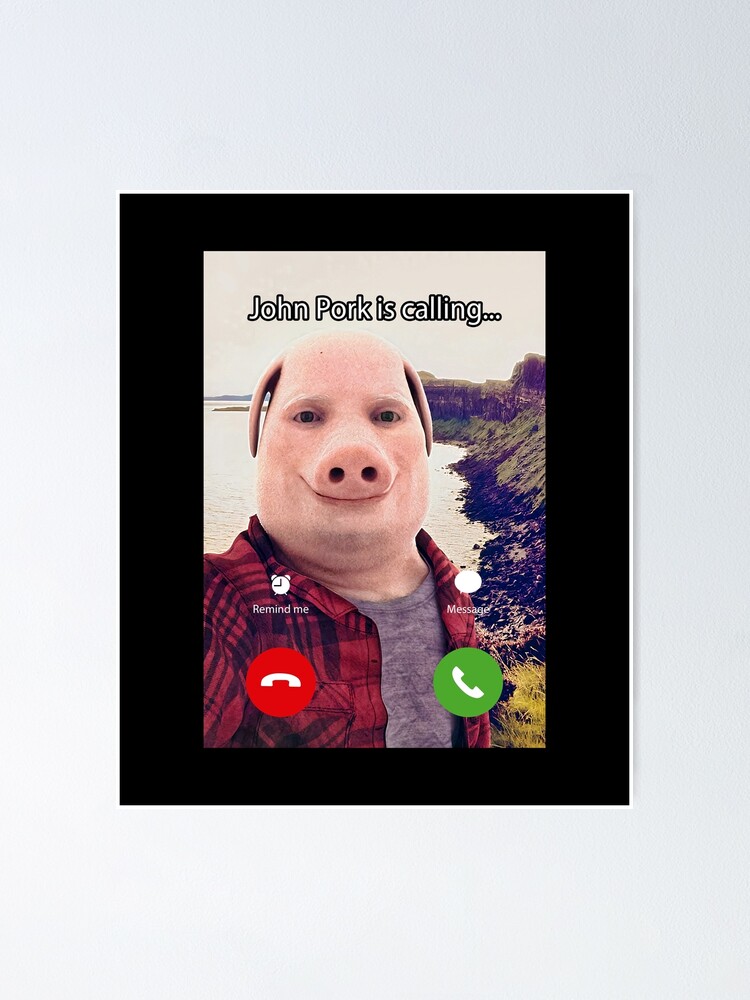 John Pork Is Calling Funny Answer Call Phone PopSockets Swappable PopGrip