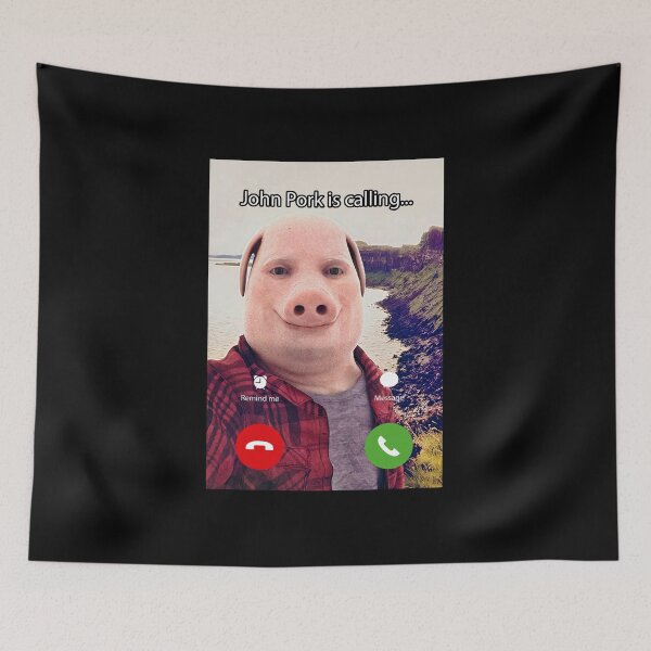 Item preview, John Pork Is Calling Funny Answer Call Phone designed and sold by RosannaArt.