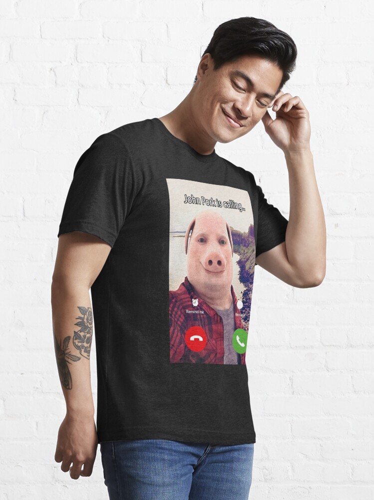  John Pork Is Calling Fuuny Answer Call Phone T-Shirt :  Clothing, Shoes & Jewelry