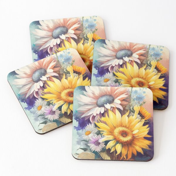 Item preview, Sunflower and daisies art Flower collection #1 designed and sold by LollyShineART.