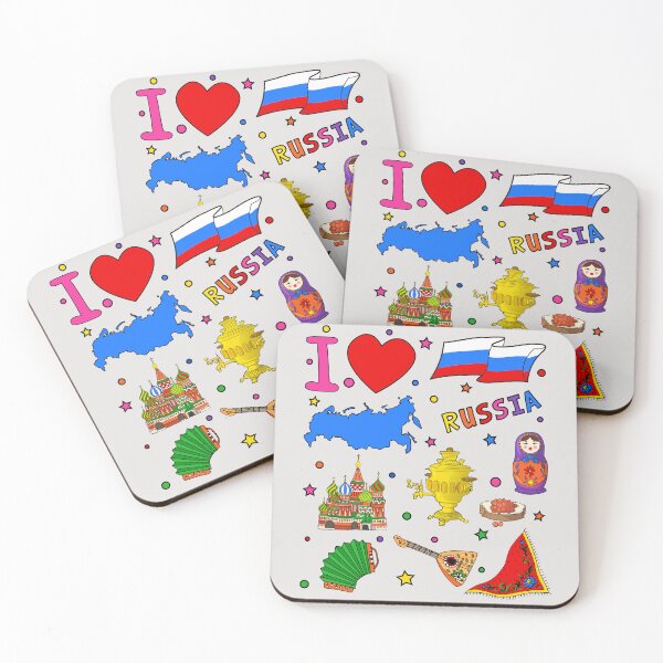 Item preview, I love Russia. Hand drawn Russian Landmarks, flag and map designed and sold by mashmosh.