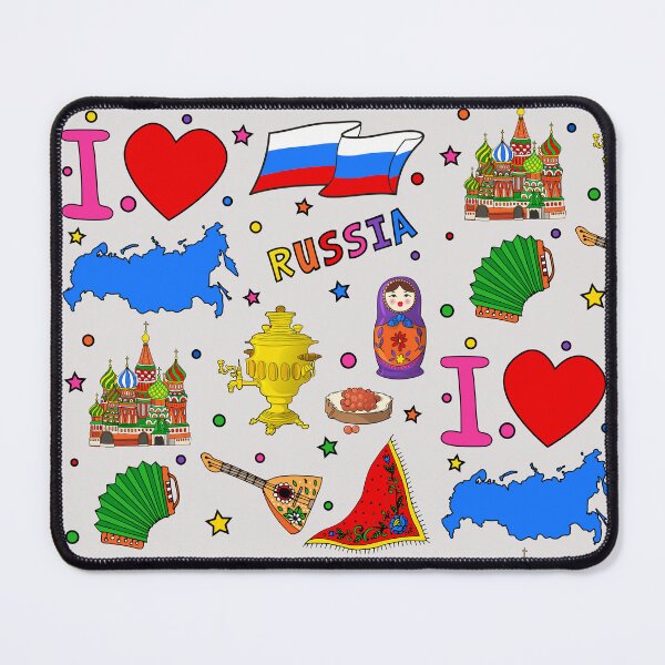 Item preview, I love Russia. Hand drawn Russian Landmarks, flag and map designed and sold by mashmosh.