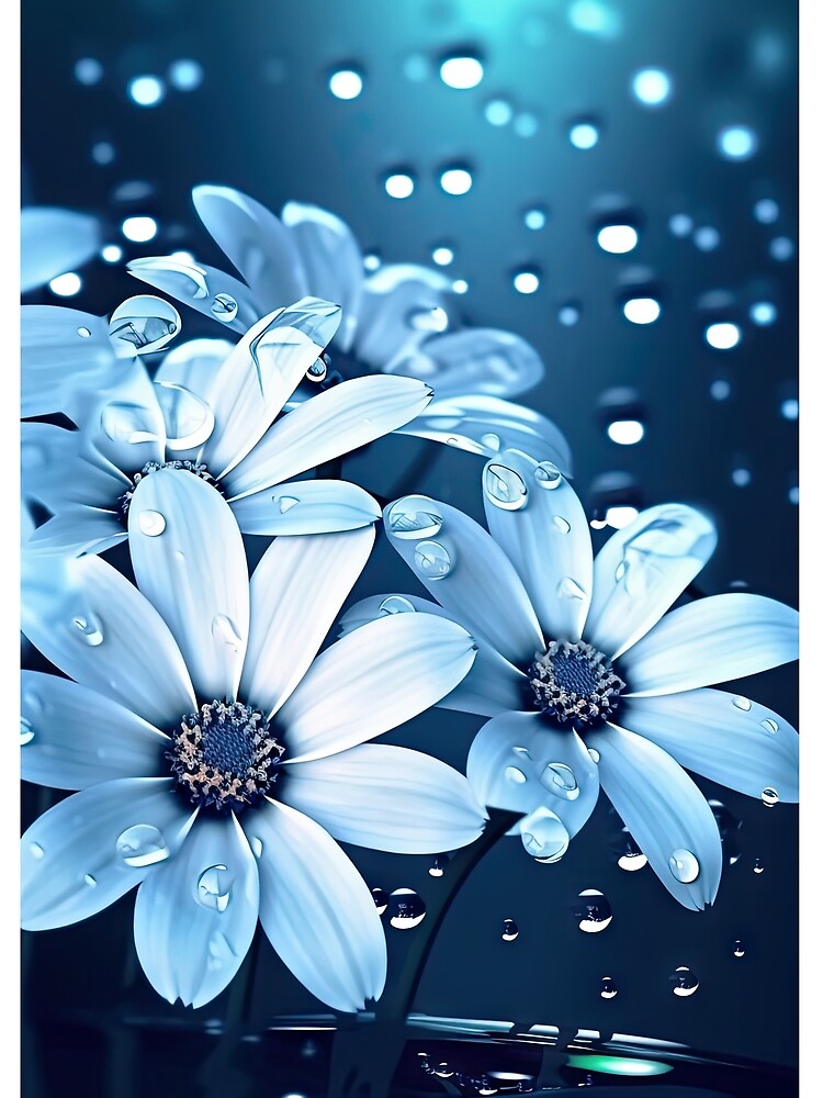 Thumbnail 3 von 3, Tuch, Animated White Daisies in the Rain designt und verkauft von FireScreen.