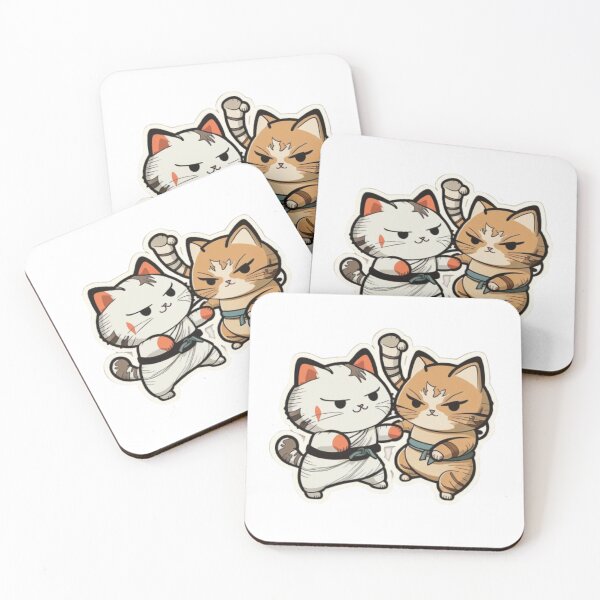 Item preview, cute karate cats designed and sold by Prototyp.