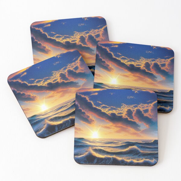 Item preview, Sea Waves at Sunset : Sea Waves - An elegant and sophisticated design of intricate sea foam patterns in shades of blue and green. designed and sold by MagnifiqueMind.