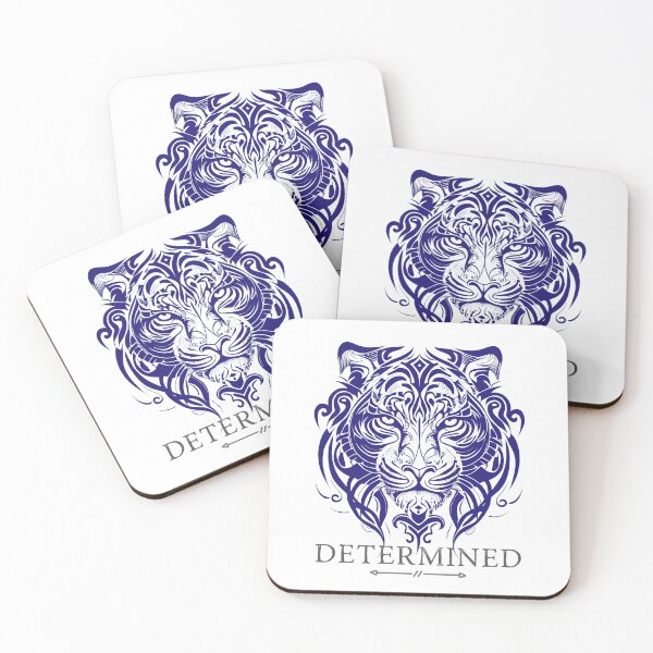 Item preview, Determined Tribal Tiger Face in Dark Blue - Make a Bold Statement designed and sold by ShadowAndSlate.