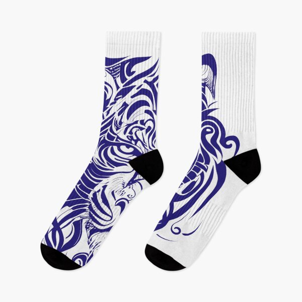 Item preview, Determined Tribal Tiger Face in Dark Blue - Make a Bold Statement designed and sold by ShadowAndSlate.