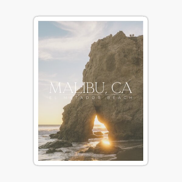 Malibu, California, Digital Art Poster Sticker