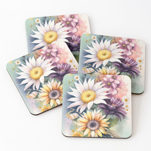 Item preview, Sunflower and daisies art Flower collection #2 designed and sold by LollyShineART.