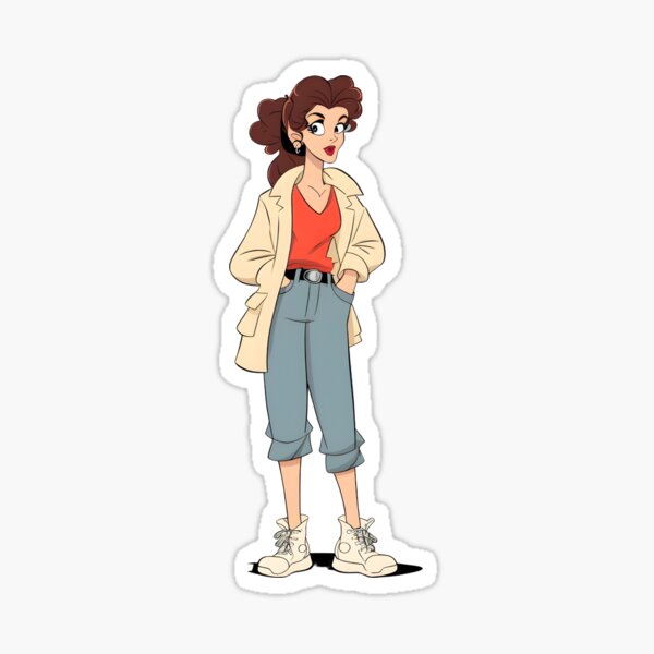 Stylized Tall Woman Vintage Sticker Sticker