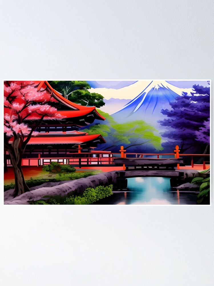 Japan in Spring - Painting a Landscape With Nicker Poster Colors