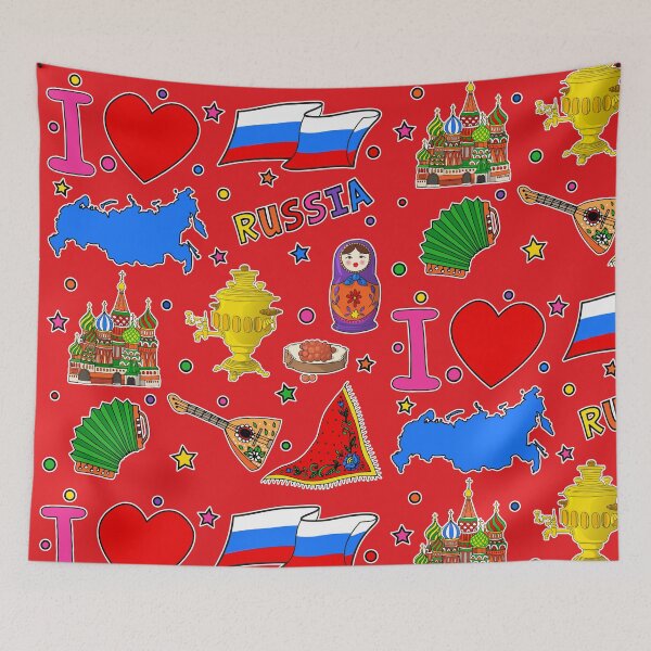 Item preview, Russian hand drawn landmarks, Russia map, National symbols designed and sold by mashmosh.