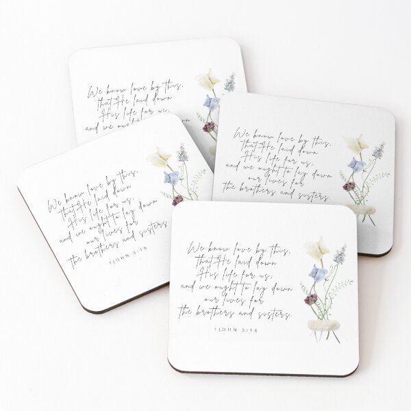 Item preview, We know love by this, that He laid down His life for us.  1 John 3:16 Bible Scripture postcard designed and sold by nancybernard.