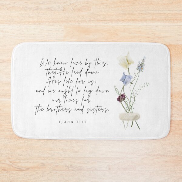 Item preview, We know love by this, that He laid down His life for us.  1 John 3:16 Bible Scripture postcard designed and sold by nancybernard.