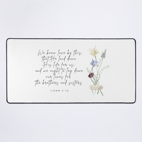 Item preview, We know love by this, that He laid down His life for us.  1 John 3:16 Bible Scripture postcard designed and sold by nancybernard.