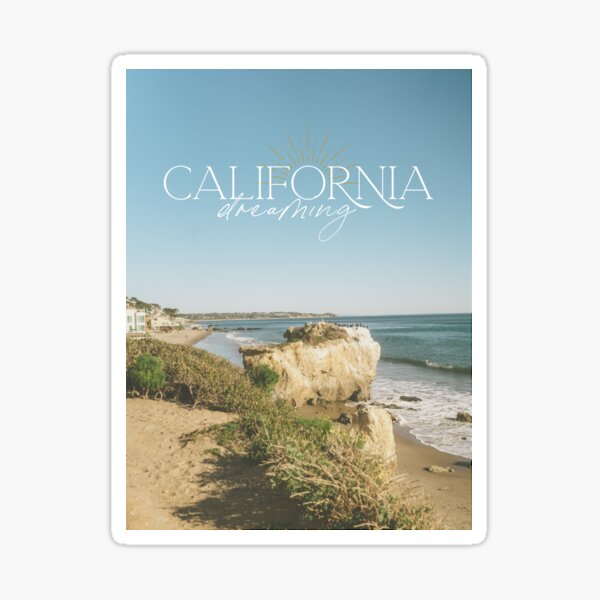 California Dreaming Digital Art Poster Sticker
