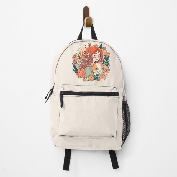 Item preview, Orange Cat & Girl Kawaii Anime Retro Floral Cat Mom designed and sold by SecretDicer.