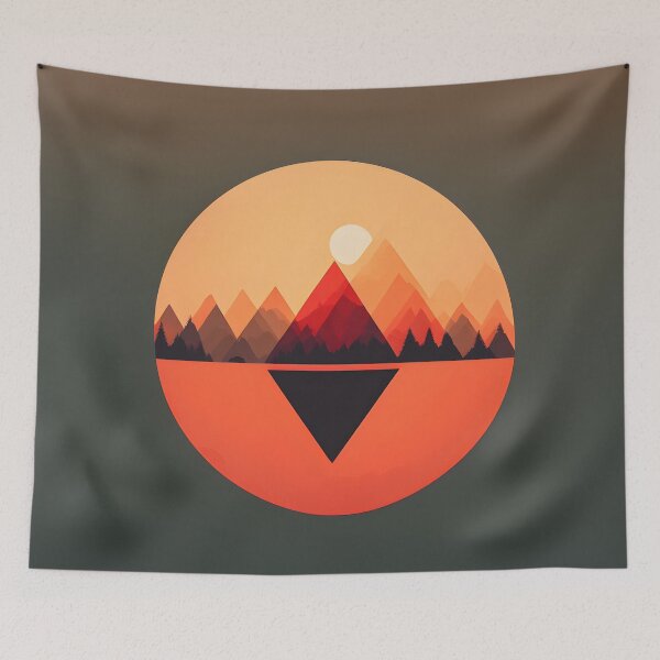 Item preview, Geometric sunset in the mountains designed and sold by Aaron2610.