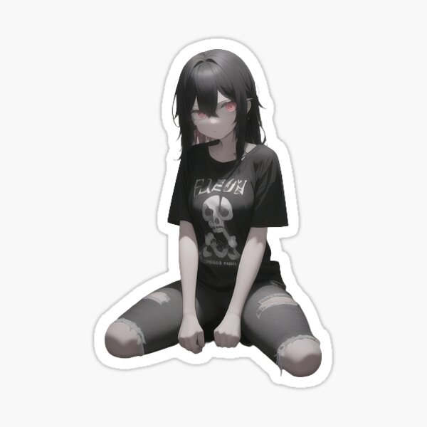 Anime gothic punk girl, emo girl - Emo Girl - Magnet | TeePublic