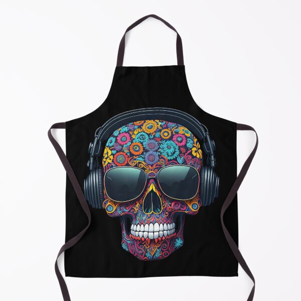 Item preview, Funny Sugar Candy Skull With Headphones and Sun Glasses designed and sold by allovervintage.