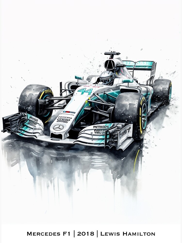 Poster for Sale avec l'œuvre « Voiture F1 Lewis Hamilton 2018, Mercedes  W09, Arts, Cadeau » de l'artiste PicTechNowArt