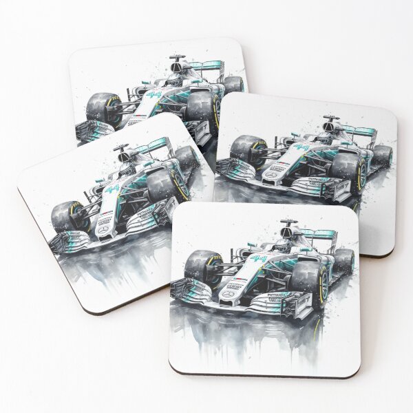 Item preview, Lewis Hamilton 2018 Mercedes W09 F1 Watercolour Painting Print    designed and sold by PicTechNowArt.