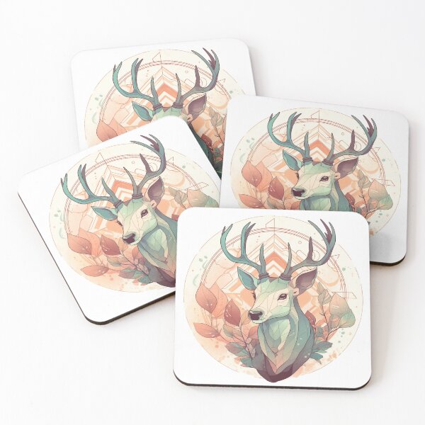 Item preview, Light Pastel Colored Geometric Deer designed and sold by Sticker Nation.
