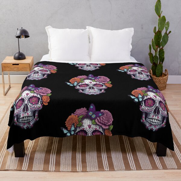 Item preview, Funny Sugar Candy Skull With Flowers designed and sold by allovervintage.