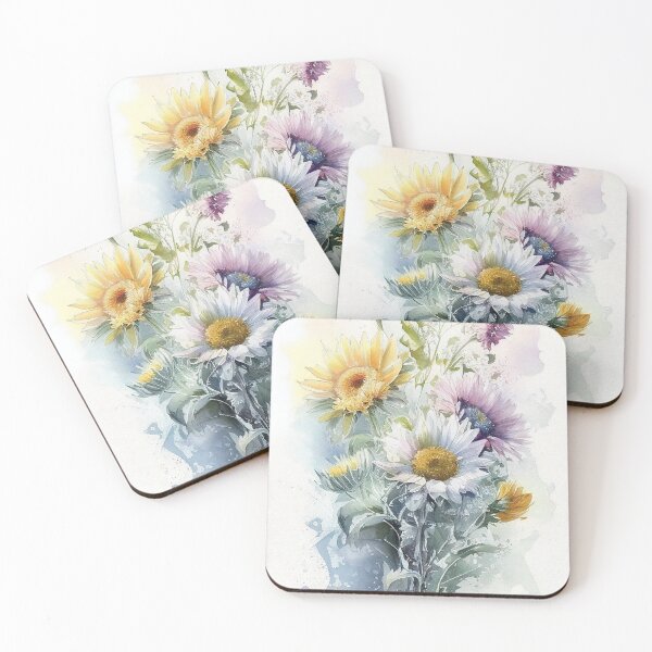 Item preview, Sunflower and daisies art Flower collection #3 designed and sold by LollyShineART.