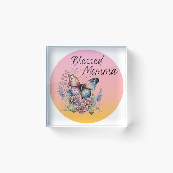 Artikelvorschau, Gesegnete Mama - Schmetterling und Blumen, gesegnete Mama - gesegnete Mutter entworfen und verkauft von Janetlousart.