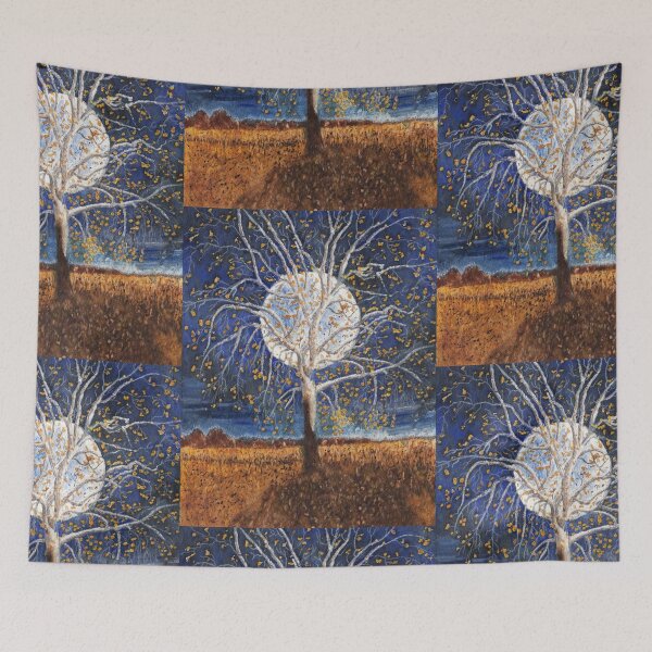Item preview, Sycamore Tree Under a Blue Moon Batik designed and sold by The Elderberry Blossom.