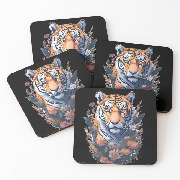 Item preview, Tiger with flowers vignete designed and sold by monkycl.