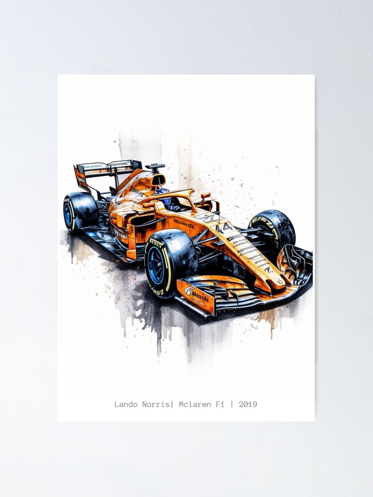 Lando Norris 2019 F1 Car Art | Mclaren MCL34 | Art Gift 