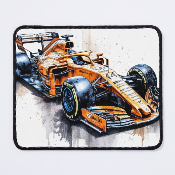 Item preview, Lando Norris 2019 Mclaren MCL34 F1 Watercolour Painting Print designed and sold by PicTechNowArt.
