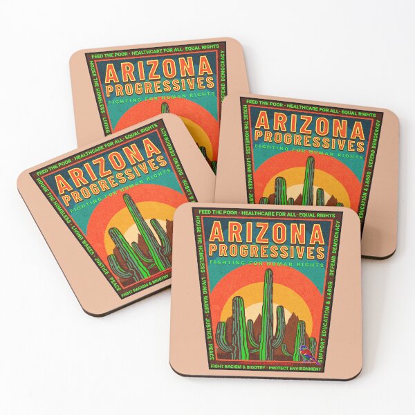 Item preview, PMD00854 Progressive Movement Designs Arizona Progressive pride design shows you support progressive policy goals for Democrats Independents and Bernie Sanders supporters saguaro cactus cacti designed and sold by ProgressiveLeft.