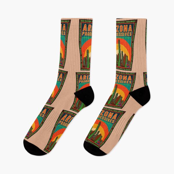 Item preview, PMD00854 Progressive Movement Designs Arizona Progressive pride design shows you support progressive policy goals for Democrats Independents and Bernie Sanders supporters saguaro cactus cacti designed and sold by ProgressiveLeft.