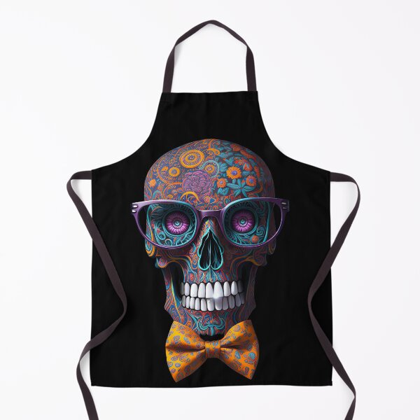 Item preview, Funny Sugar Candy Skull With Bowtie and Glasses designed and sold by allovervintage.