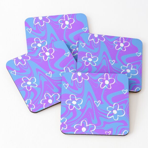 Item preview, Wavy Purple And Blue Trippy Design With Daisies designed and sold by PepperLime.