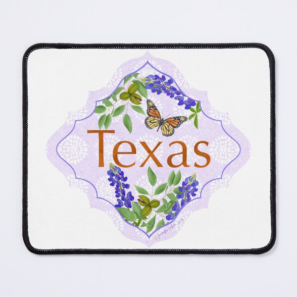 Item preview, Texas Illustrated Graphic Sticker | Texas State Flower Bluebonnet Flowers Pecan Tree Monarch Butterfly |  TX Illustration | Sticker, Mug, Journal, Cup designed and sold by JourneyHomeMade.