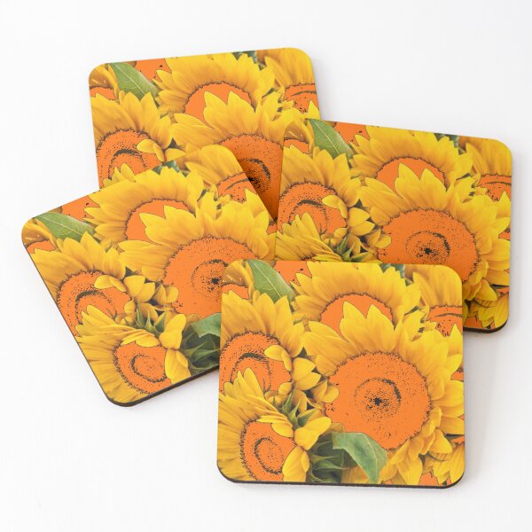 Item preview, ABSTRACTED ORANGE-YELLOW SUNFLOWERS PATTERNS  ART designed and sold by sharlesart.