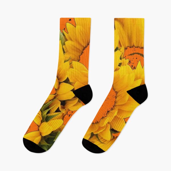 Item preview, ABSTRACTED ORANGE-YELLOW SUNFLOWERS PATTERNS  ART designed and sold by sharlesart.