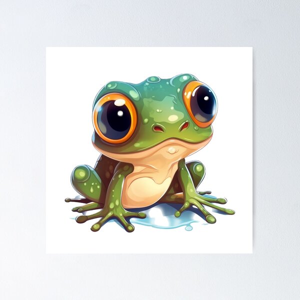 Cute Adorable Baby Frog Nursery Art Kawaii Chibi Cartoon Illustration ·  Creative Fabrica